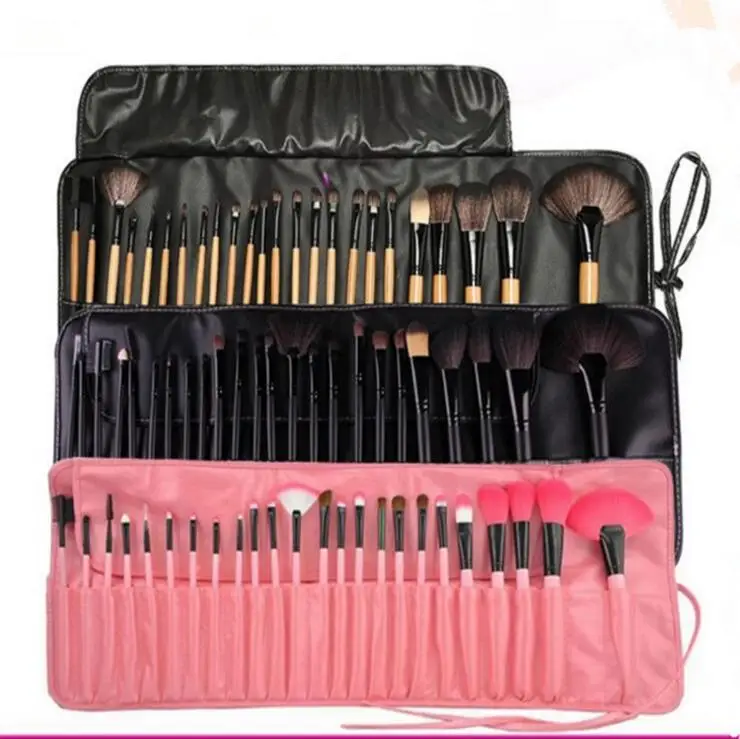 

Kit De Pincel Maquiagem Makeup Brush Set 24 Pieces Makup Tools Proffesional Make Up Kwasten Brochas Para El Maquillaje, Black, pink, wood