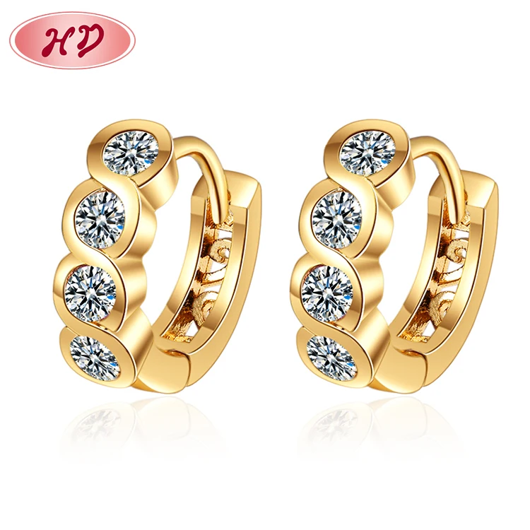 

custom infinity forever love symbol cz cubic zirconia 18k gold plated brass huggie earrings small hoops for couples anniversary