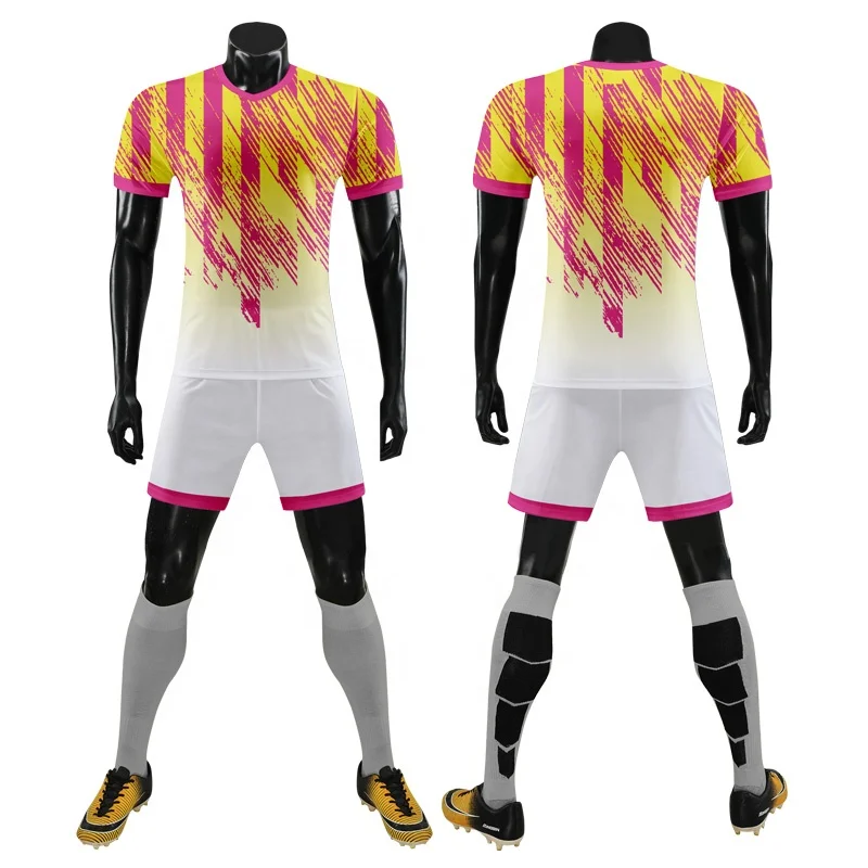 

Custom Sublimated Mash Polyester Fabric Printed Logo Youth Thailand Soccer Jersey Shorts Sleeve Mens Football Uniform WO-X943