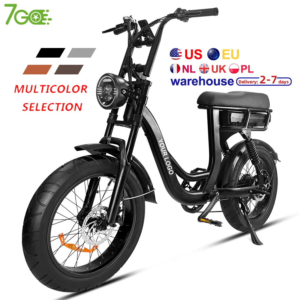 

7Go EB8 UK NL warehouse 48V 750W fatbike electric 7 speed gears 20 inch hydraulic brake folding bike electric fat tire bicycle