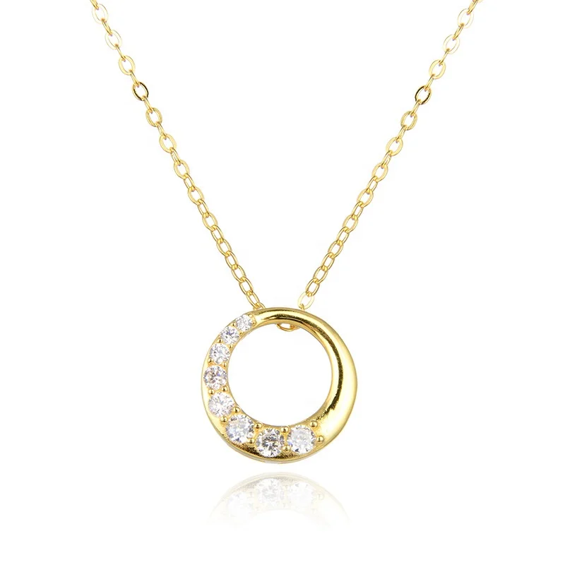 

925 sterling silver wholesale zircon CZ gold plated necklace new popular 925 sterling silver necklace pendant, White gold (rose gold, yellow are avaliable)