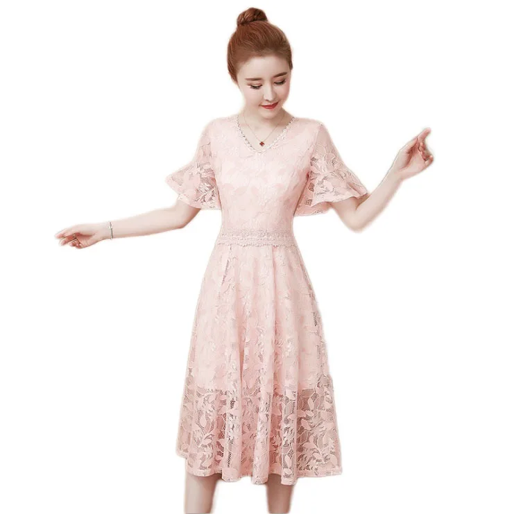 

cheap korean wedding no minimum girl white lace female garment women clothing 2021 dress, Red pink black blue white grey