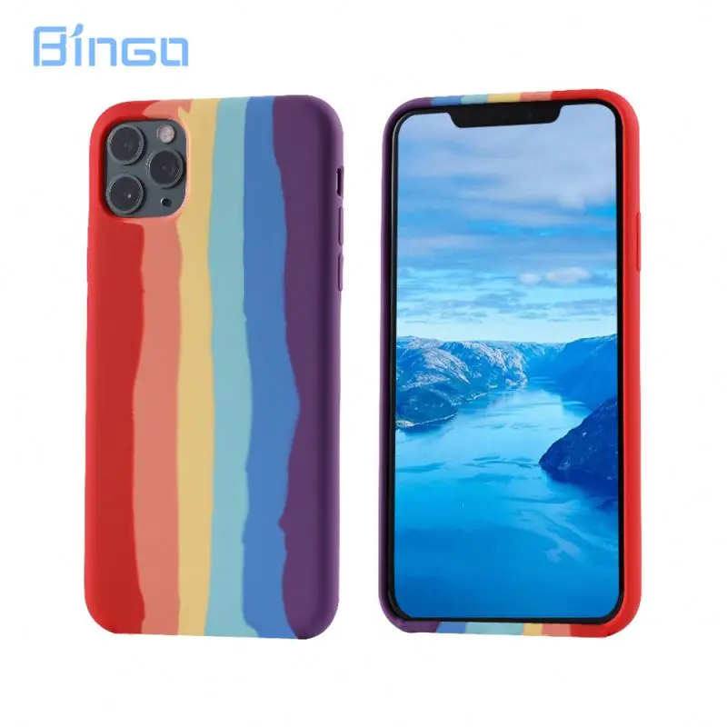 

202 For iphone 13 Soft Rubber silicone phone case shatterproof original rainbow phone cover for iphone 6 7 8 plus xs xr 11 12