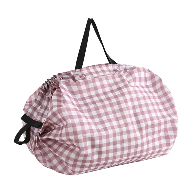 

Custom Logo Foldable Pleated Organza Polyester Shopping Bag with Lining