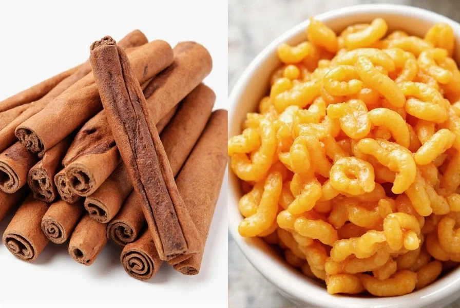 Jars of Cinnamon and Canela in Kitchen Cabinet