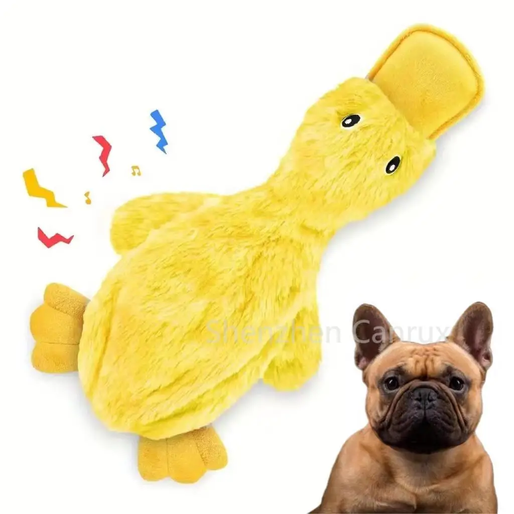 

Best Wholesale Supplies Crinkle No Stuffing Duck with Soft Squeaker Premium Soft Chew Dog Duck Toys for Small Medium Large Dog