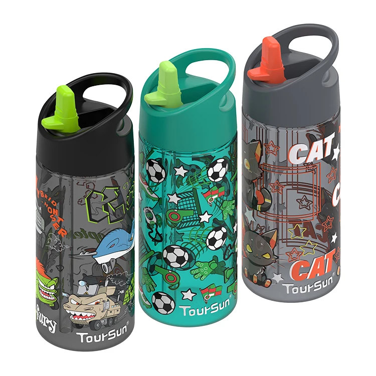 New Leak-Proof Children Portable Sport School Outdoor Plastic Kids Water Bottle With Straw