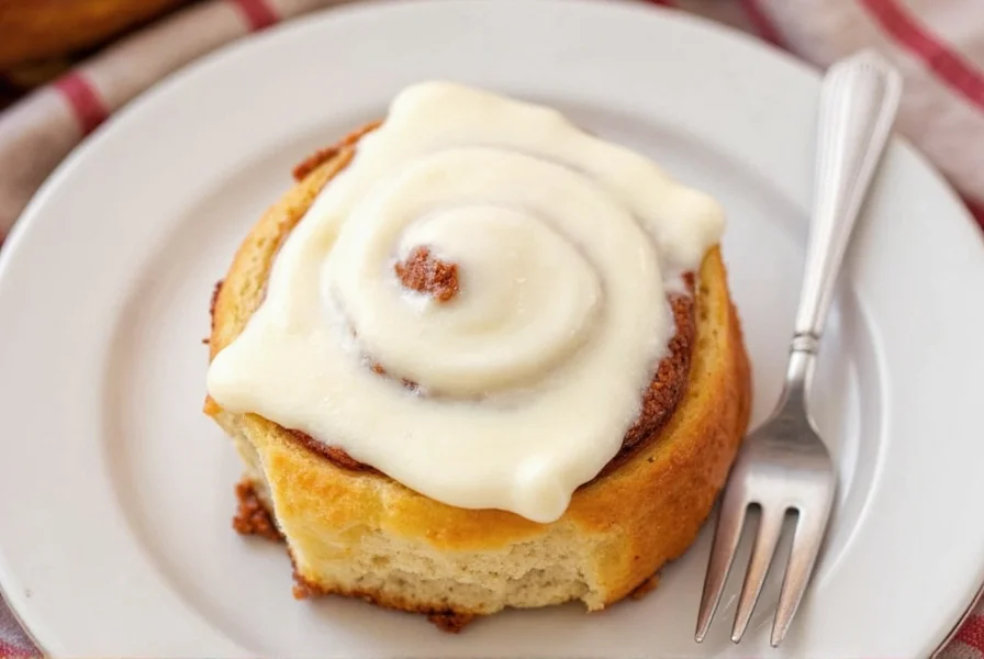 Finished cinnamon rolls with perfect cream cheese-free icing drizzled on top, showing the ideal consistency and coverage