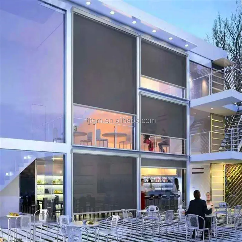 
Manual or electric effective zip track roller blinds horizontal European roller blinds headrail 