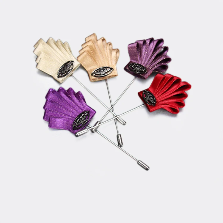 

Handmade Fabric Flower Broches Lapel Pin for Men Suit, Picture shown