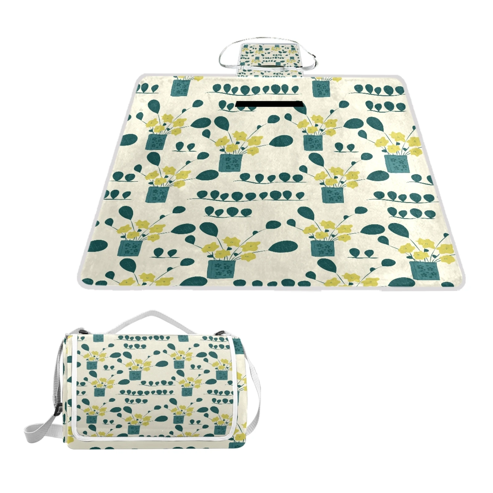 

Amazon Hot sales waterproof folded Beach Portable Family Picnic Velvet Blanket Camping Mat for outdoor