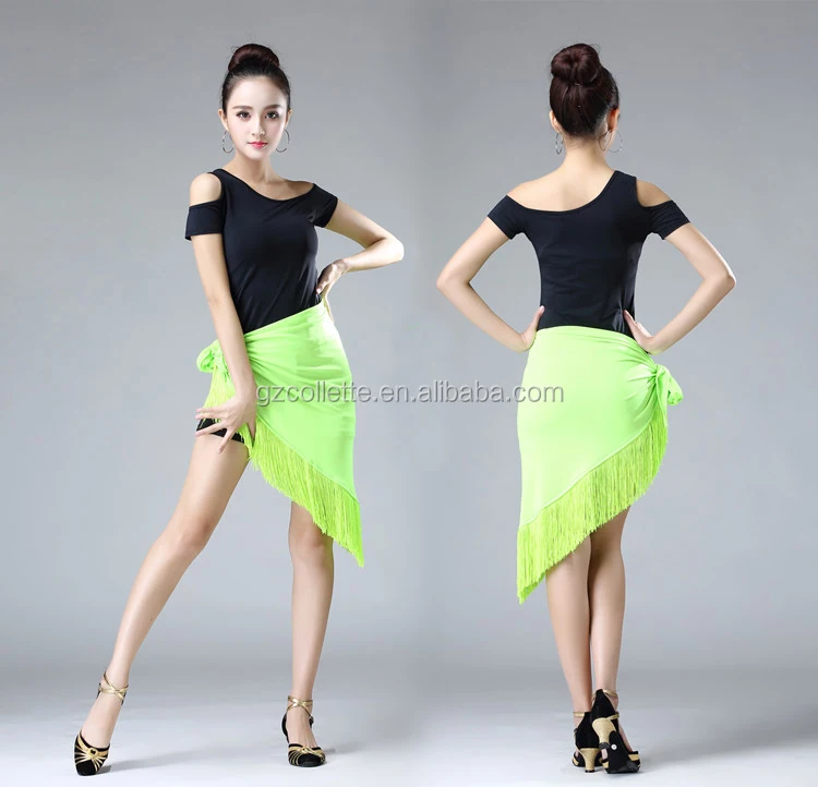 Girls Dance Skirt Child Black Stage Performance Fringe Skirt Women