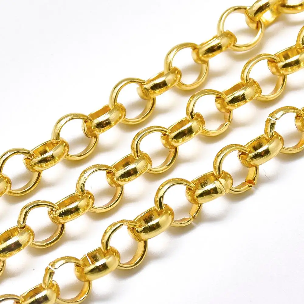 

Pandahall Golden Unwelded Spool Aluminium Rolo Necklace Chains