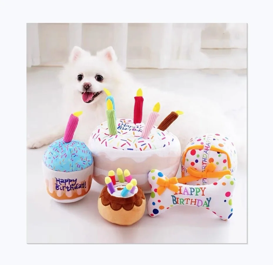 

Pet Birthday Gift Candle Cake Bone Design Best Selling Dog Toys Wholesale