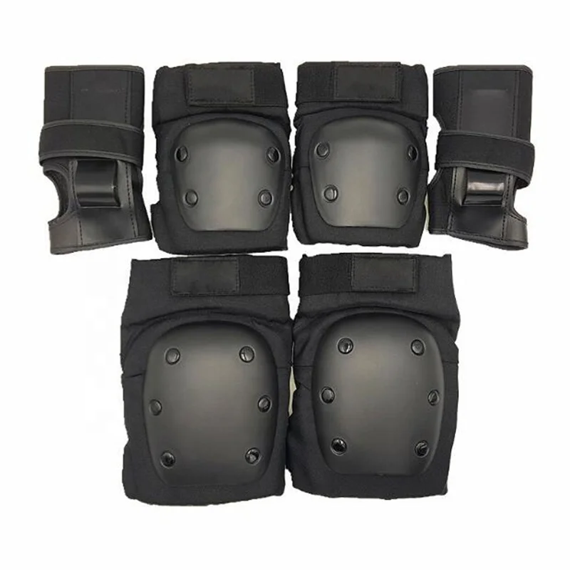 

6pcs/set Cycling Skating Protective Gear Pads Knee Elbow Pads Wrist Guards Outdoor Sport Safety Protector Forfor Kids Men Women, Black