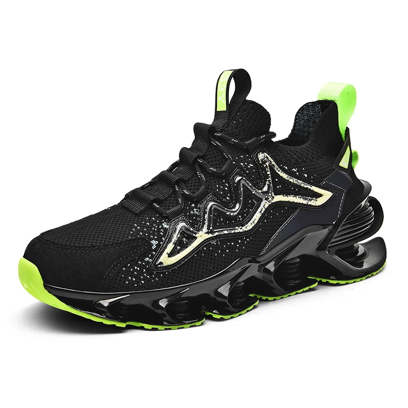 

High quality fashion sneakers for men support drop shipping breathable fly knitting walking sneakers men shoes stock, Black