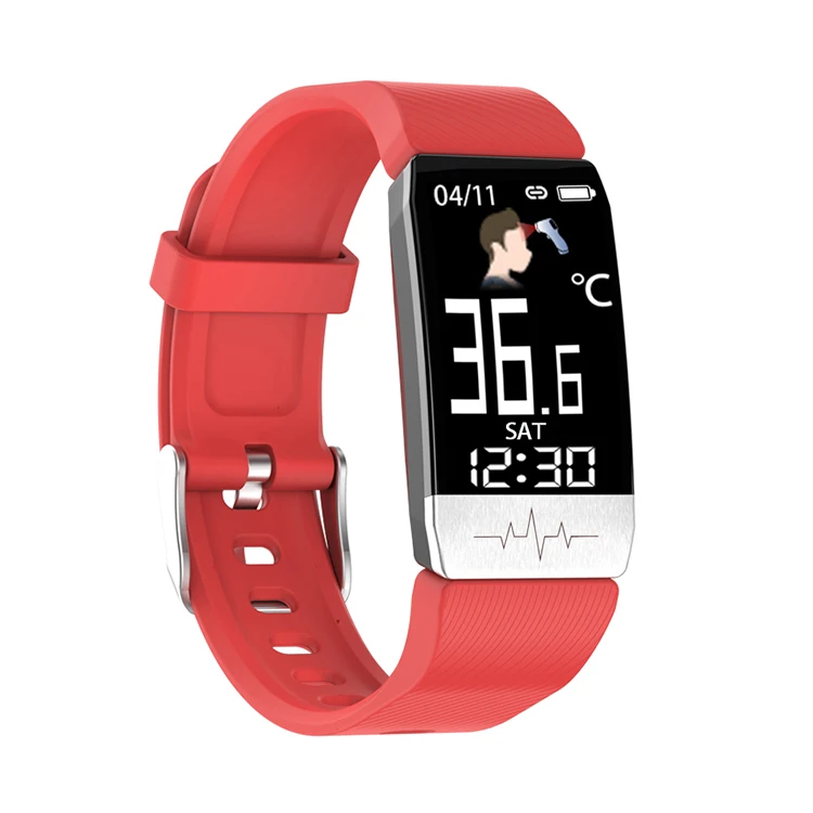 

2020 new wrist blood pressure monitoring T1S body temperature measurement smart watch with ECG