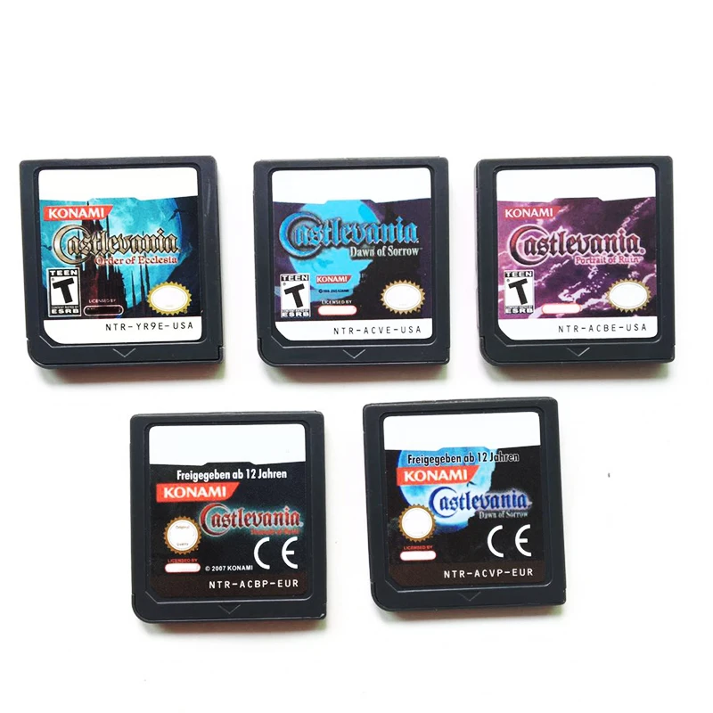 

US/EUR Castlevania Order of Ecclesia Dawn of Sorrow Portrait of ruin Game Card Pokemon Cards For 3DS NDSI NDSL NDS