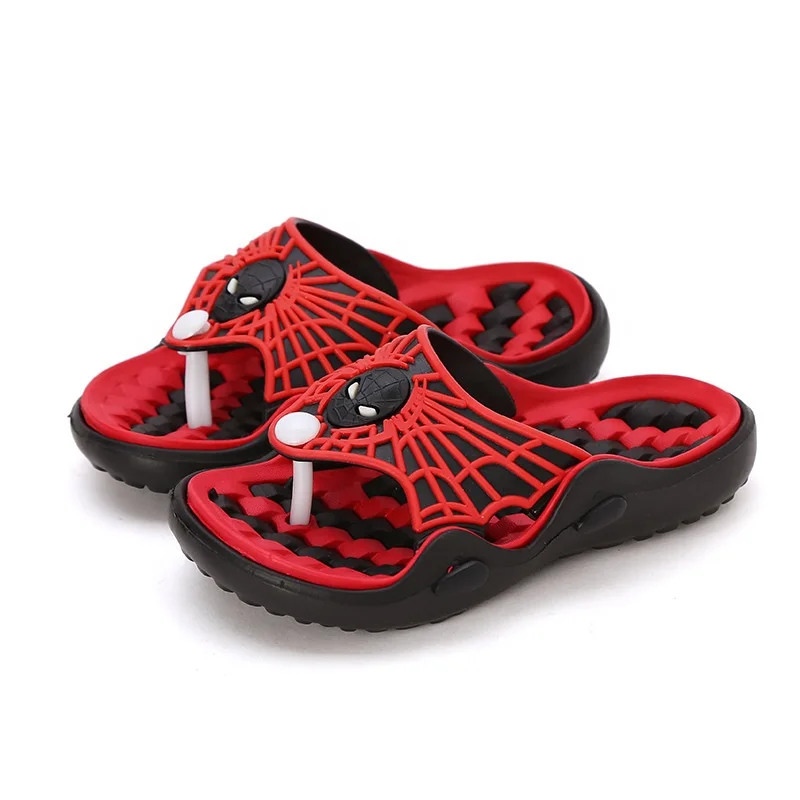 

Amazon light flat cool EVA cheap spider man colorful baby water shoes summer non-slip thickened kids slipper sandals flip-flops