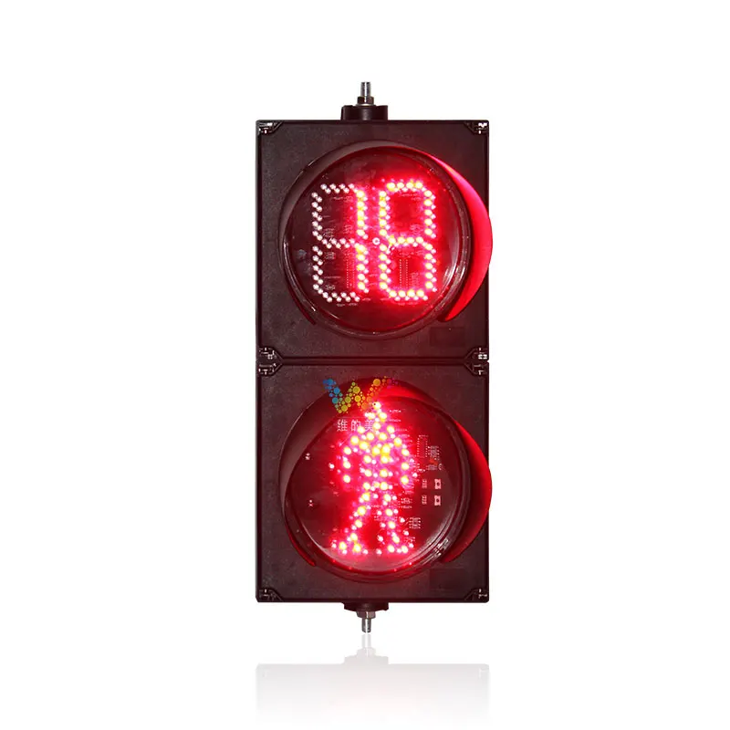 PC shell 200mm red green pedestrian and countdown timer LED traffic Light