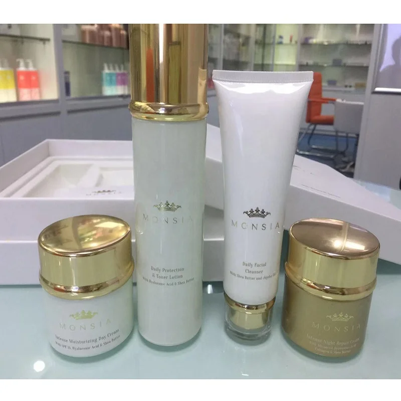 

In stock Skin renewal system instense moisturizing whitening anti aging day night cream repairing skin care set, Milk white