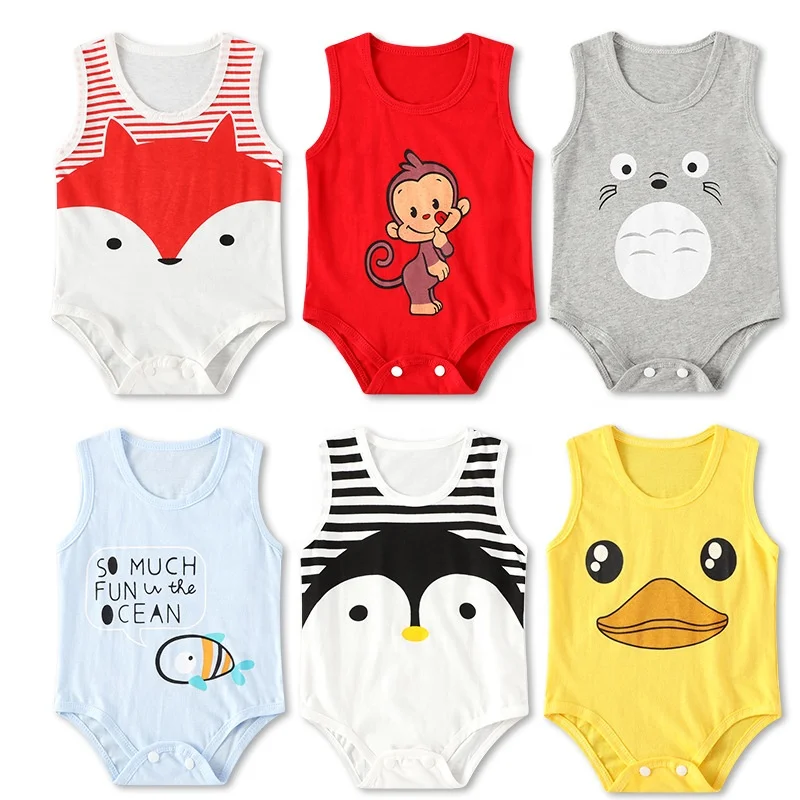 

Baby One-Piece Cotton Korean Version Of The Head Bag Fart Sleeveless Triangle Romper Baby Cotton Romper