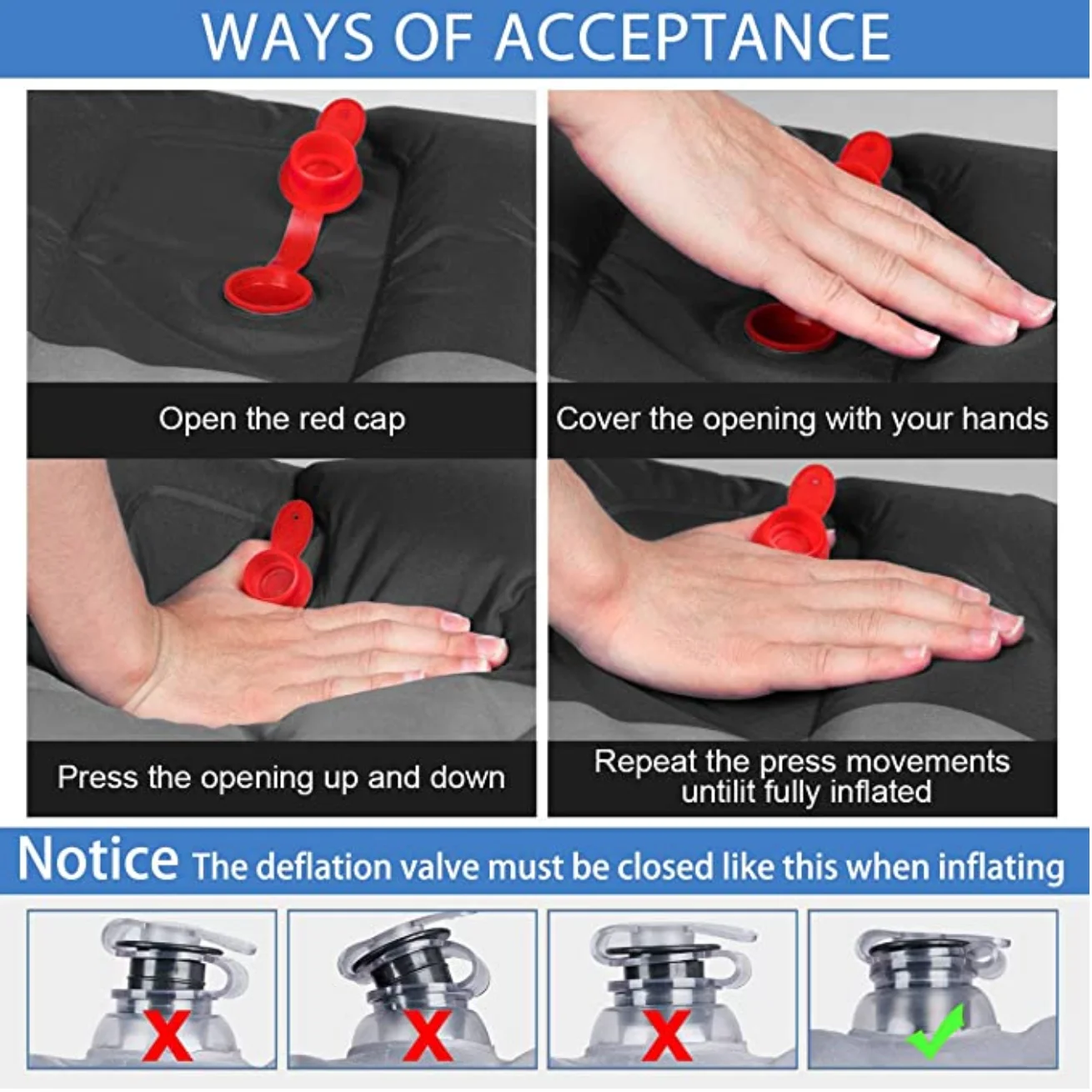 
Thick 4.7 Inch Lightweight Air Camping Mat Sleeping Pad Ultralight Waterproof PVC Inflatable Self Inflating Camping Mattress 