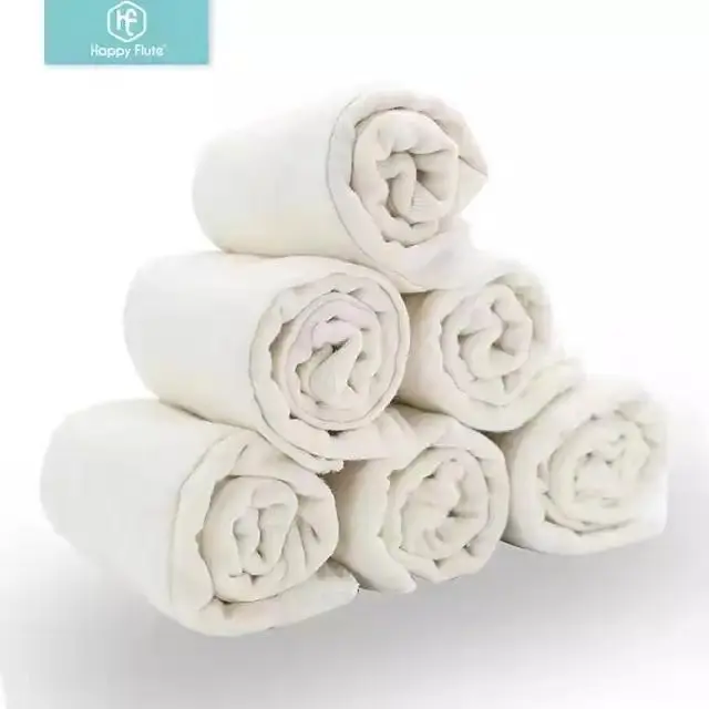 

Happyflute 100% Soft Unbleached Cotton for softness and super absorbency prefold cloth diaper insert for baby, White
