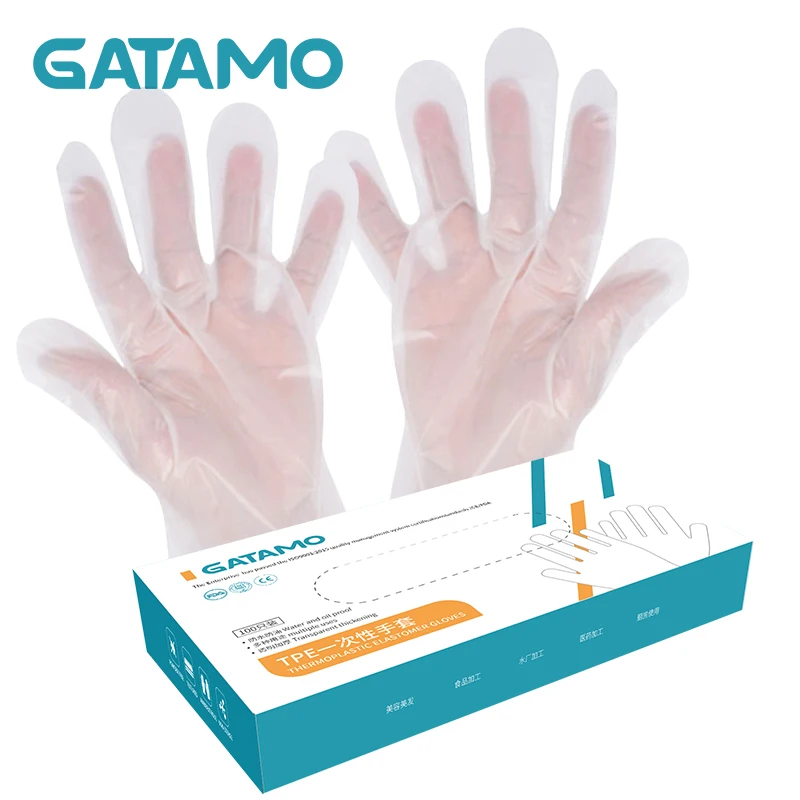 

cheap hand glove food safety gloves TPE Disposable plastic Gloves, Translucent