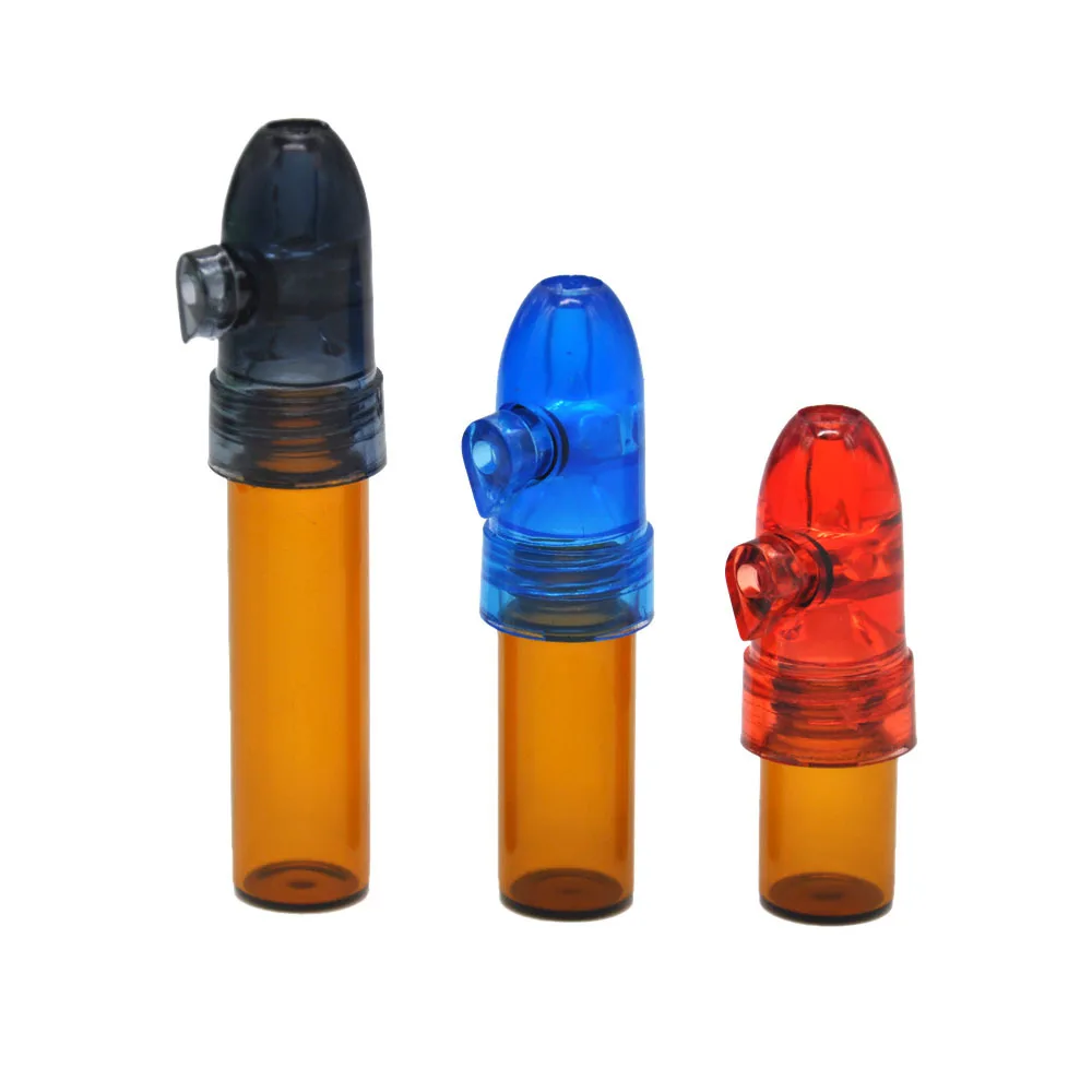 

New Acrylic Snuff Bullet Rocket Box Dispenser Snorter Bottle Snuffer Sniff