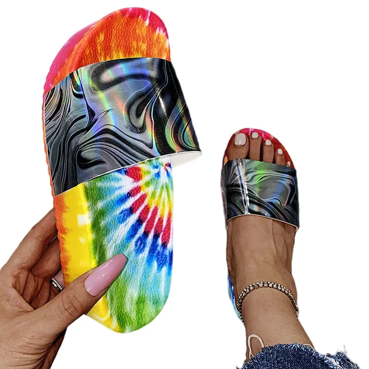 

Fashion new print summer slide sandal flat sandals women