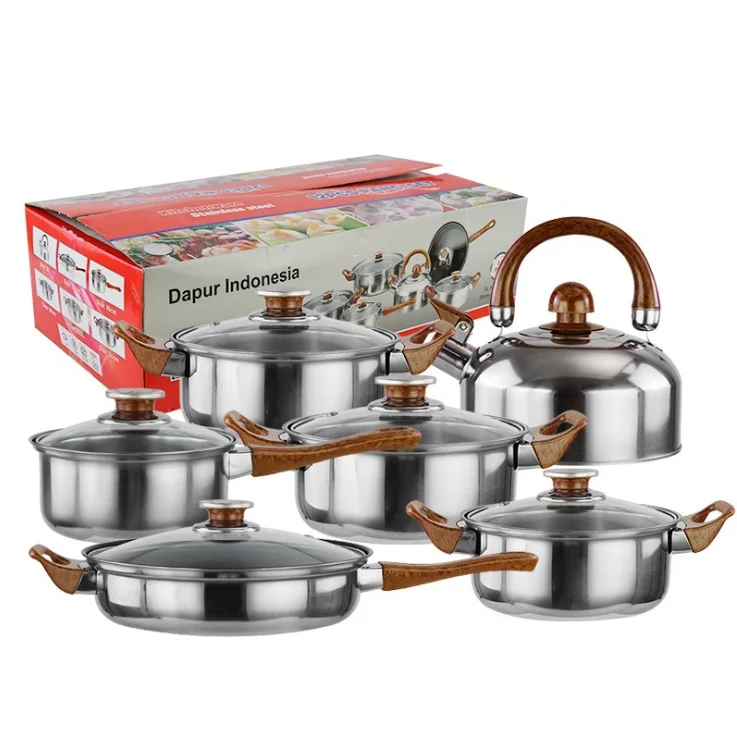 

2021 hot sale stainless steel cookware sets 12pcs cooking pot