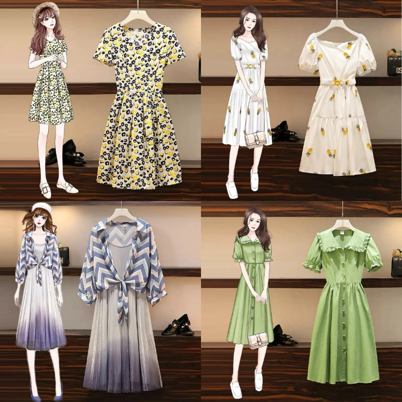 

Ladies loose dress wholesale casual summer most popular ladies floral dress