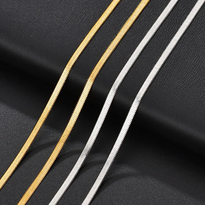 时尚新款女装短款不锈钢刀片链平蛇骨项链钛钢首饰链