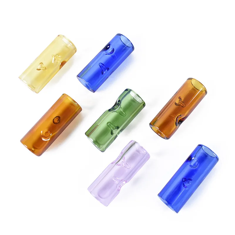 

Quality flat mouth Glass smoking Filter Tips cigarette holder weed rolling tips, Custom color