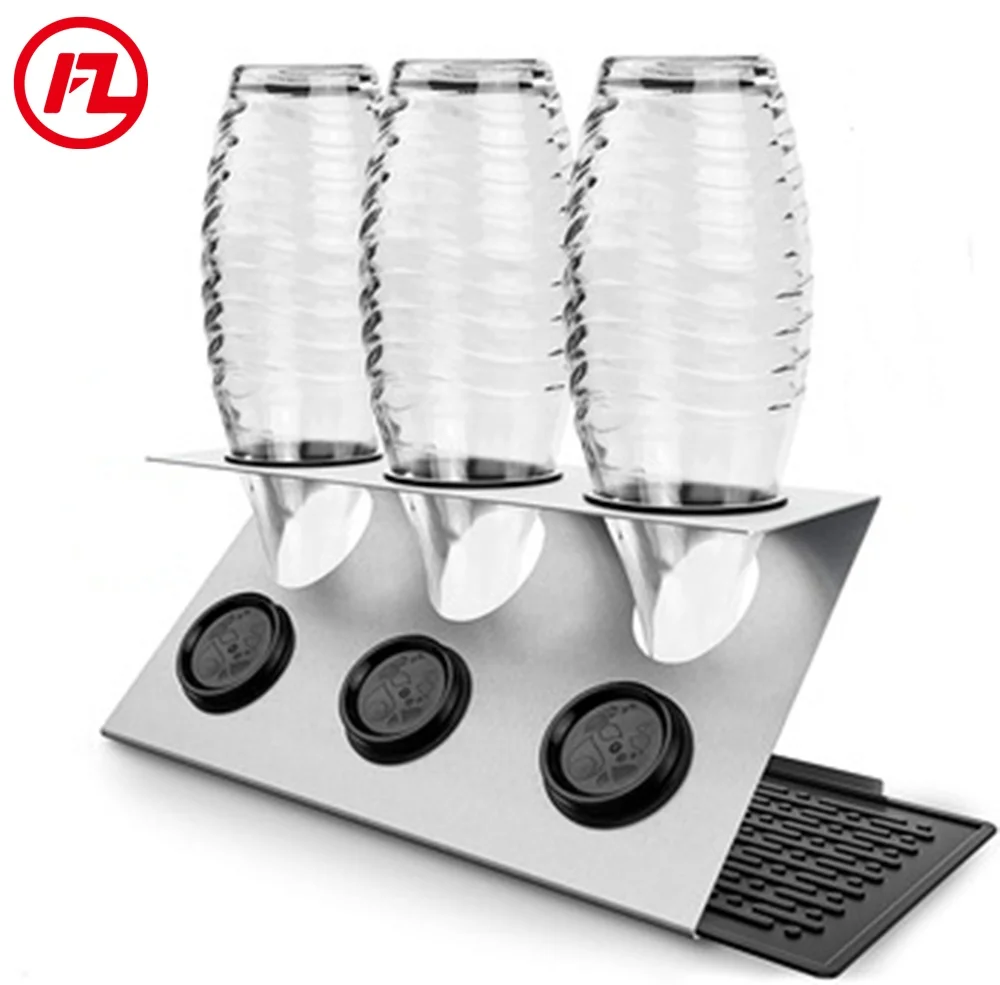 

FZ Abtropfhalter Bottle Drying Rack for Soda maker Bottles Bottle Holder Suitable for All Soda Stream Mach, Stainless steel color