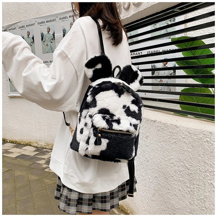 Latest Designer Fashion Autumn Winter Plush Mini Backpack Cute Stylish College Backpacks
