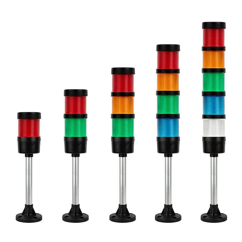 

24v 110v 5 colors led stack light stackable light led signal tower light with swivel base with buzzer