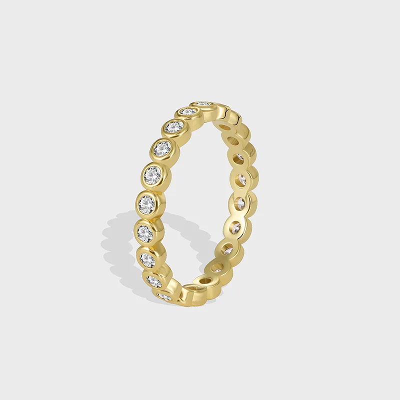 

Simple Fashion Jewelry Brass Gold Plated Micro set White Zirconium Index Ring