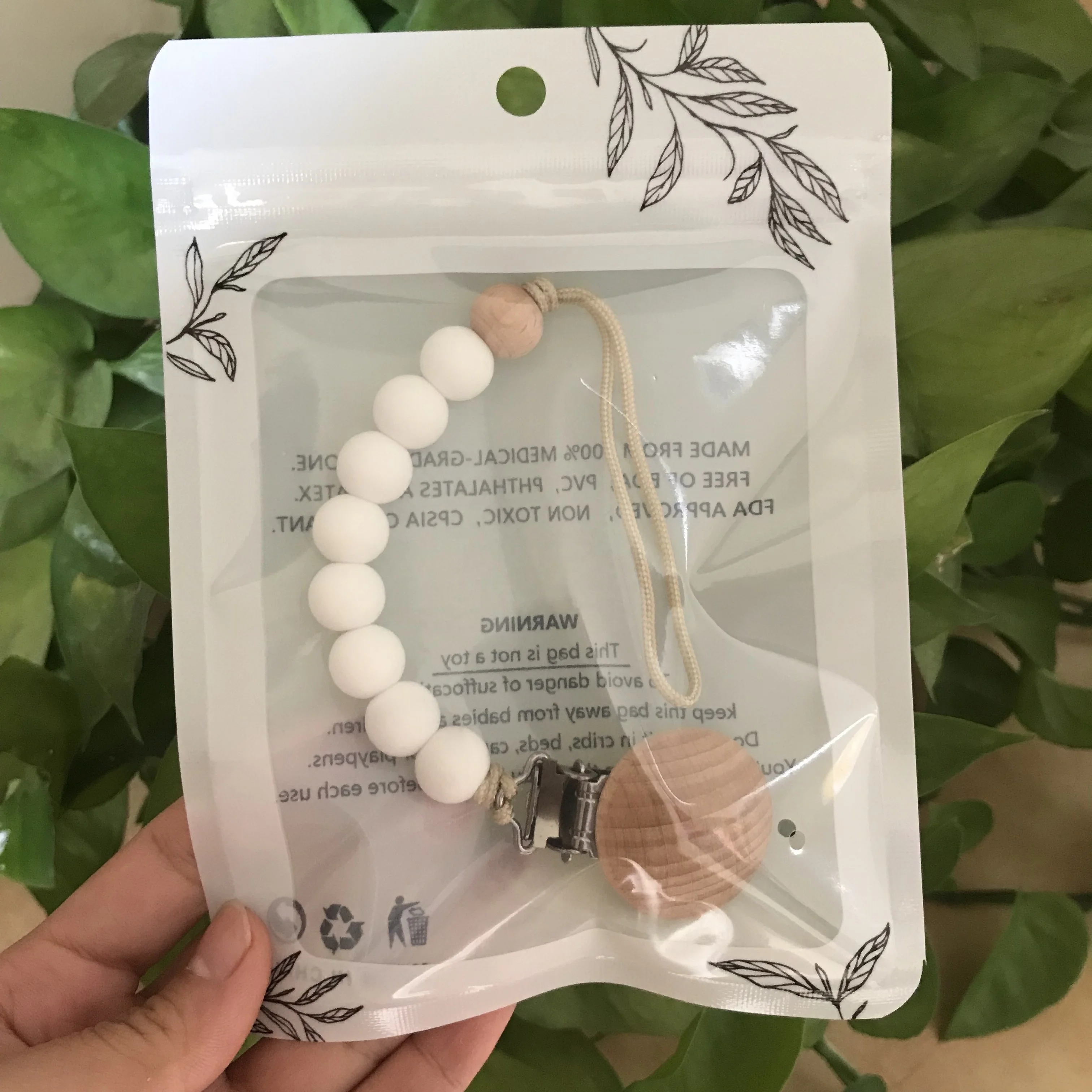 
Newborn Baby Soother Holder silicone baby kids Pacifier with Chain Clip 