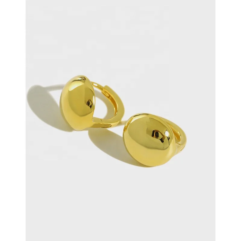 

Danyang S925 Sterling Silver Earrings Minimalist Glossy Ball Ear Buckle Earrings for Women Jewelry