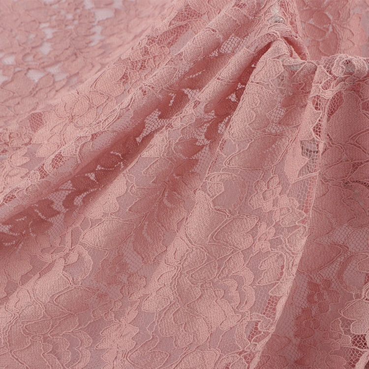 

Embroidery Hollow Jacquard stretch recycled polyester lace fabric
