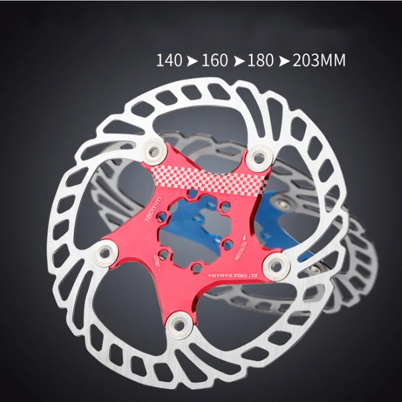 

Bicycle Accessories Parts 140mm/160mm/180mm/203mm Bicycle Rotor Brake Disc Bicycle Brake Disc, Red, black, blue, gold