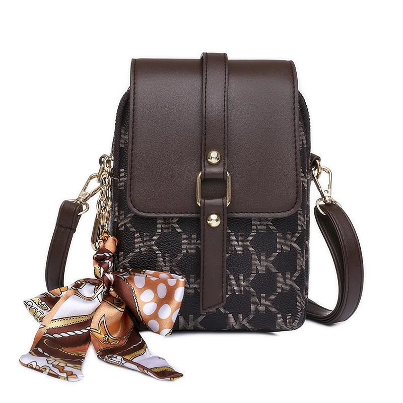 

2023 Color-blocking exquisite pattern versatile practical waterproof mobile phone bag for shopping