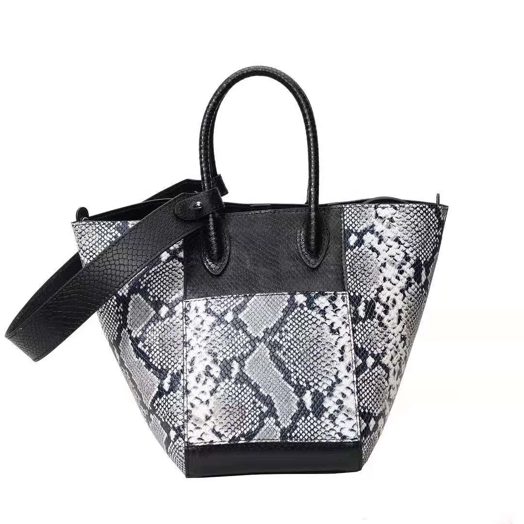 

2021 Fall Winter Stylish Snake Skin Leather Ladies Office Bags Casual Tote Python Leather Bag Women, More