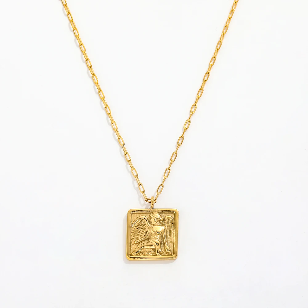 Joolim Jewelry 18K Gold Plated  Angel Pendant Necklace Stainless Steel Jewelry Wholesale