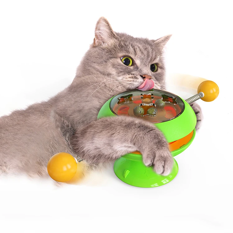 

Hot sale ball toy fun interactive cat toy ball turntable circle cat toy with catnip, Customized color