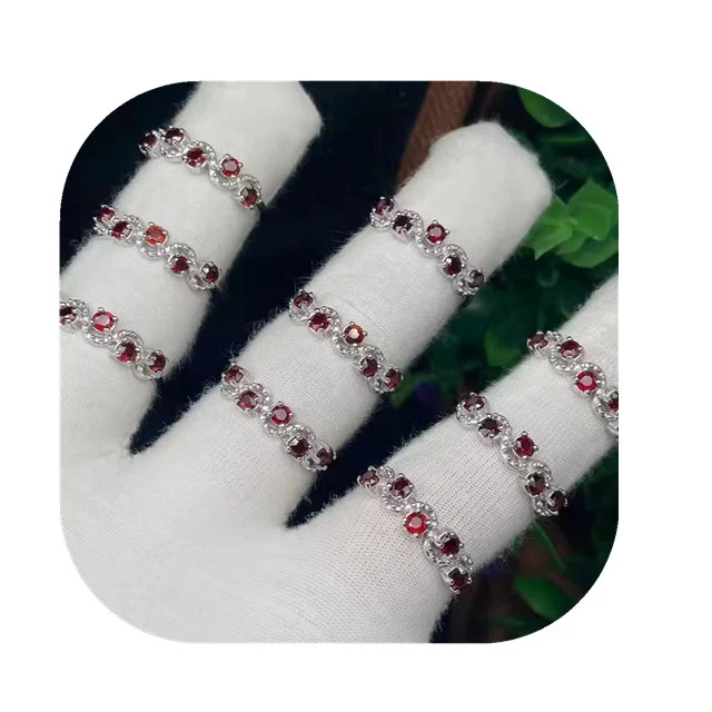 

Wholesale jewelry crystals healing gemstone natur garnet Crystal rings for sale