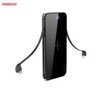 

2019 Ultra Thin 2.1A Fast Charger QI Mirror Powerbank Type C Input Wireless Ultha Slim Portable Power Bank