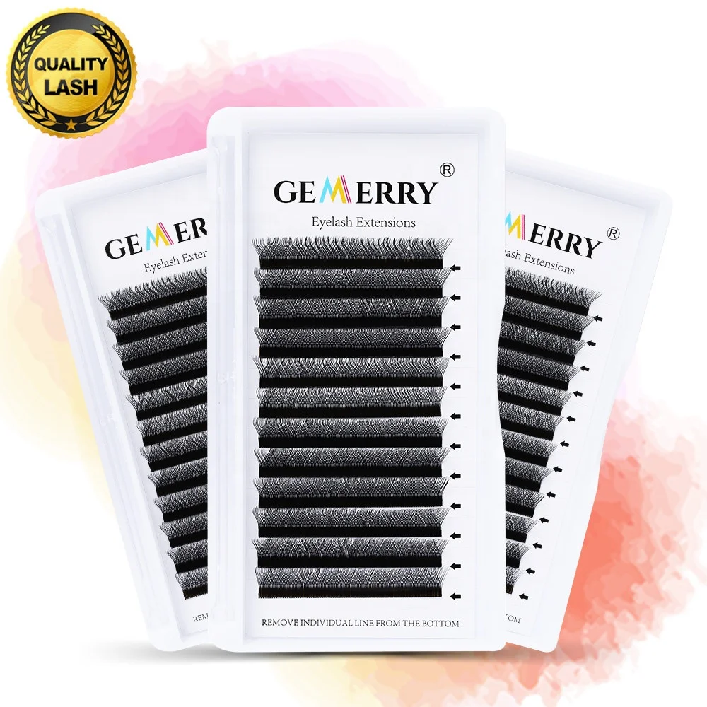 

GEMERRY V Shape Long Eyelashes Extensions 0.05 Fast Easy Fanning Volume Lash Y Lash YY Flase Lash Makeup Tool YY Blooming, Natural black